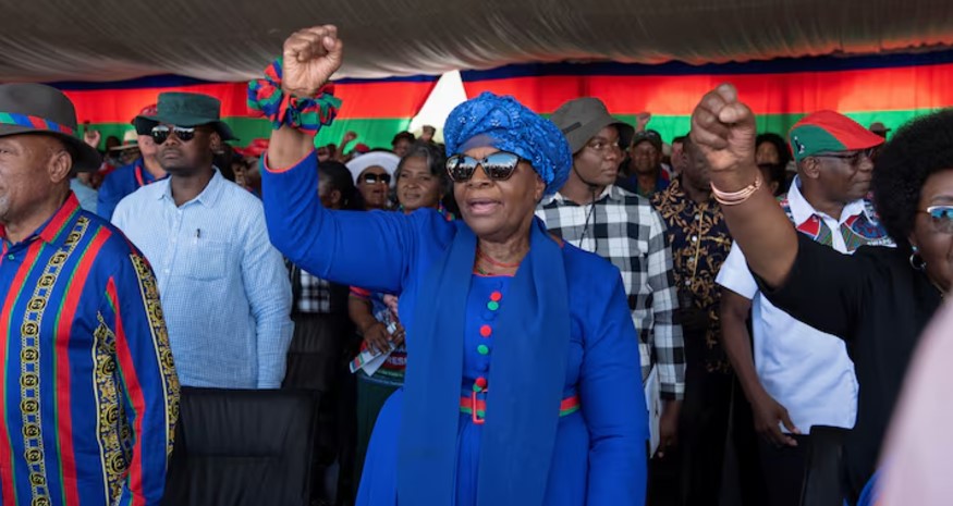 Meet Namibia’s first female president-in-waiting, Netumbo Nandi-Ndaitwah - Namibia's President-Elect Netumbo Nandi-Ndaitwah during a rally in Windhoek on November 24, 2024. (Photo: REUTERS/Noah Tjijenda)