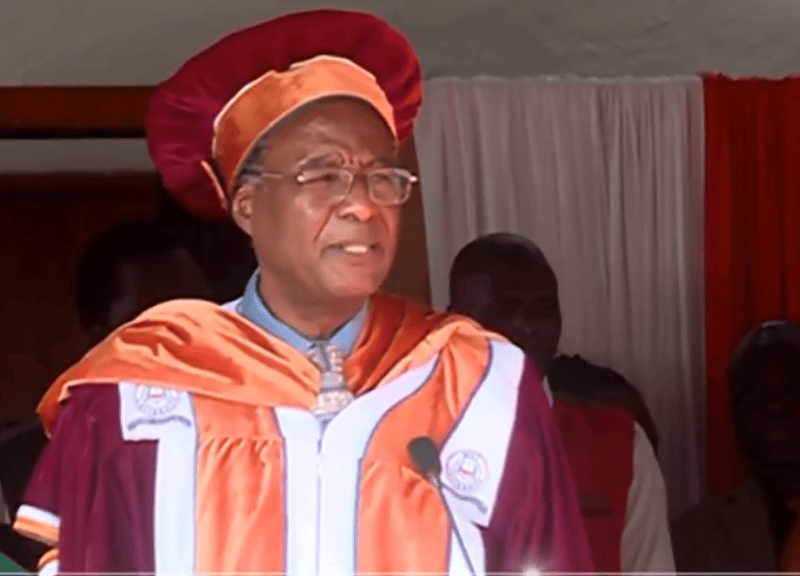 Professor Dankit Nassiuma takes over as Moi University’s chancellor - Professor Dankit Nassiuma during his inaguaration. (Screengrab)