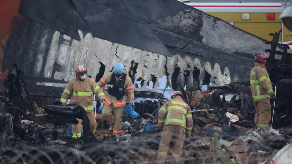 South Korea orders air safety probe after worst crash in country kills 179 - Workers sift through the burnt wreckage of the aircraft that went off the runway and crashed at Muan International Airport in Muan, South Korea on December 30, 2024, killing 179 people. (Photo: REUTERS/Kim Hong-Ji)