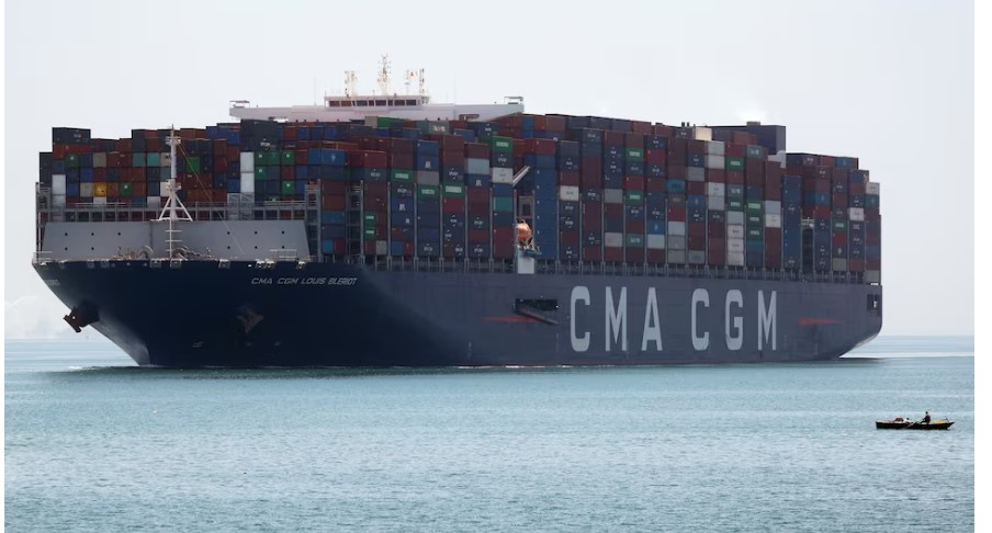 The toll and toil it took to cleave the Suez Canal through the Egyptian desert - A CMA CGM container ship passing through the Suez Canal in Ismailia, Egypt on July 7, 2021. (Photo: File/REUTERS/Amr Abdallah Dalsh)