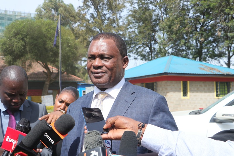 CS Muturi: My son was abducted by NIS officers, only to be released after Ruto intervened - Cabinet Secretary for Public Service and Human Capital Development Justin Muturi addresses journalists after recording a statement at DCI offices at Kilimani Police Station on January 14, 2025.  (Photo: Justine Ondiek)