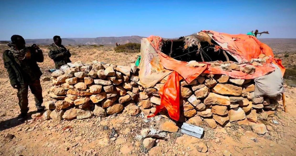 Puntland forces record major victories against ISIS in Somalia - Puntland Security Forces seen after capturing Dhaban Ade, former ISIS operations command centre in Almiskaad mountains in Bari region, Puntland State of Somalia. (Photo: Puntland State TV)