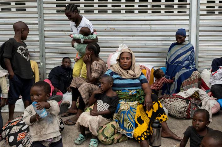 SADC leaders meet in Harare over escalating eastern DRC crisis - Colleta Nzabonipa, 54, sits among other internally displaced people who fled from various camps following fighting between M23 and the Armed Forces of the Democratic Republic of the Congo, in Goma, eastern Democratic Republic of Congo, January 26, 2025. (Photo: REUTERS/Arlette Bashizi)