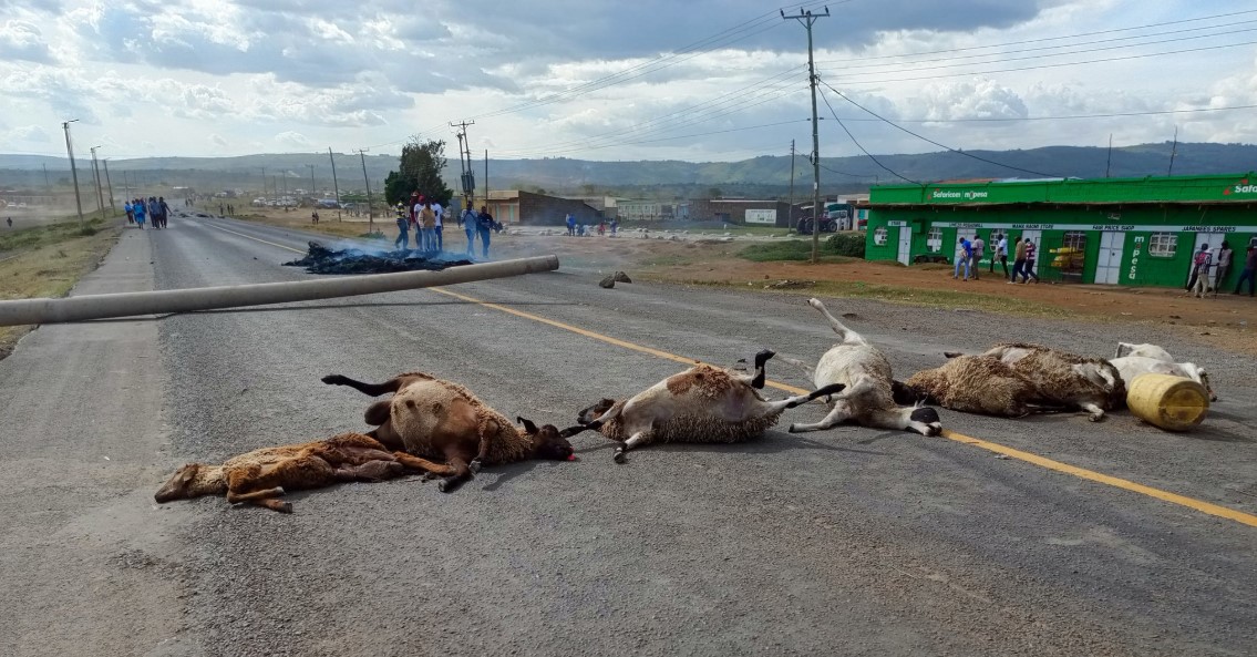 IPOA probing police officers involved in deadly confrontation with locals at Duka Moja in Narok - Residents of Duka Moja block the Narok-Mai Mahiu road after a vehicle hit and killed several sheep. A confrontation between locals and the police ensued, leading to serious injuries. (Photo: X/City Digest)