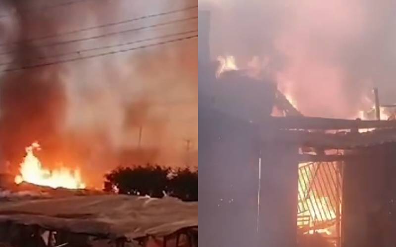 Early morning fire destroys property worth millions at Moi’s bridge, Uasin Gishu