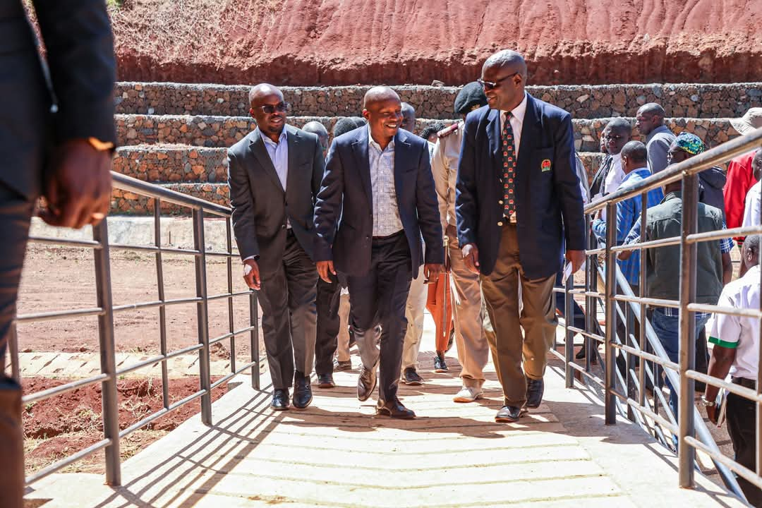 Kenya fast-tracks Suam Border Post construction to boost trade with Uganda - Deputy President Kithure Kindiki accompanied by the Principal Secretary for Internal Security and National Administration Dr. Raymond Omollo  during a site visit at the Suam Point of entry and exit in Endebess, Trans Nzoia County on January 7, 2025. (DPCS)