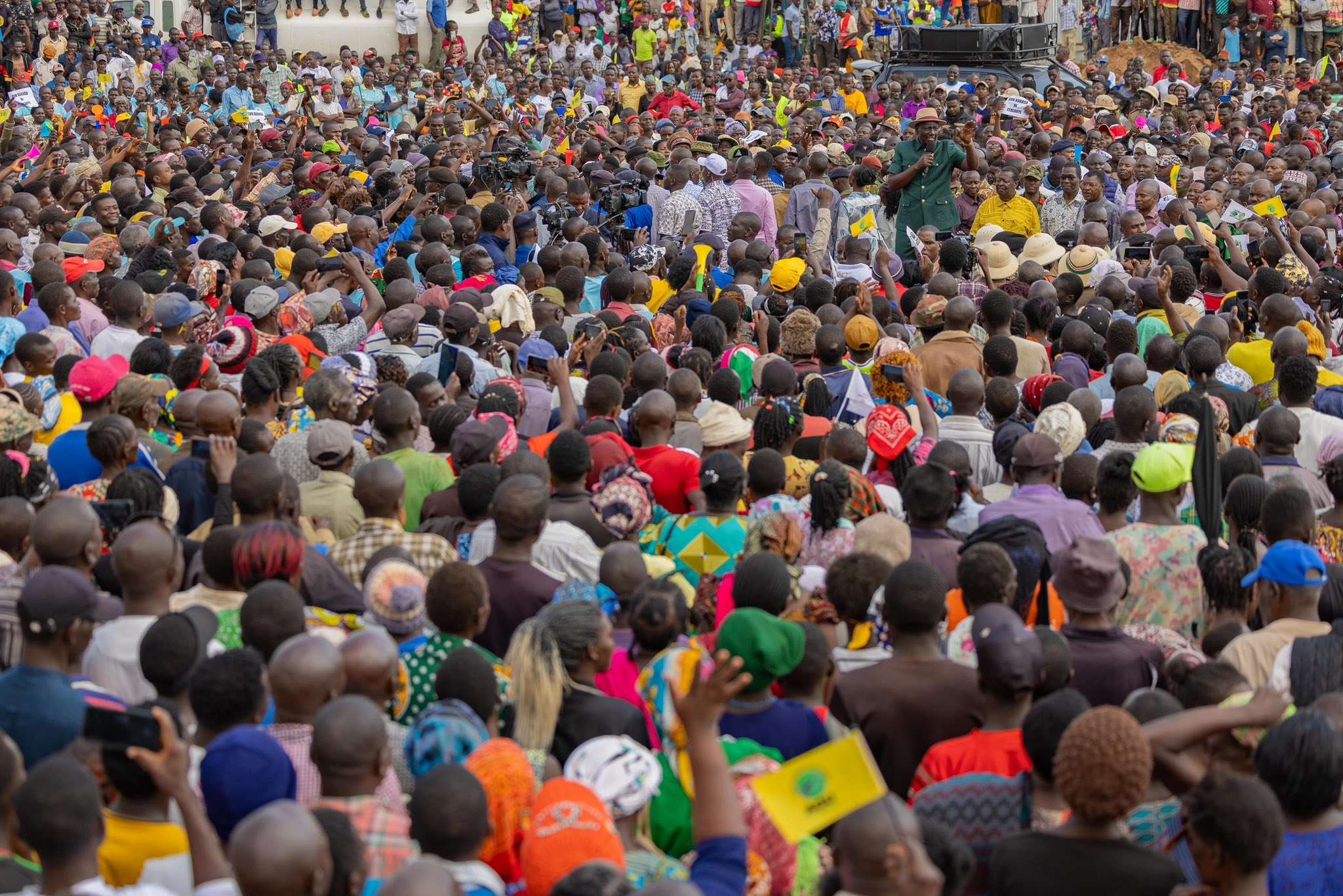 Ruto's 'kuhara' remark sparks outrage among Kenyans, raises questions over his leadership - President William Ruto speaking to locals in Kakamega County after he laid the foundation stone for the construction of the Khwisero Mother-Child Level IV Hospital on January 22, 2024. (Photo: PCS)