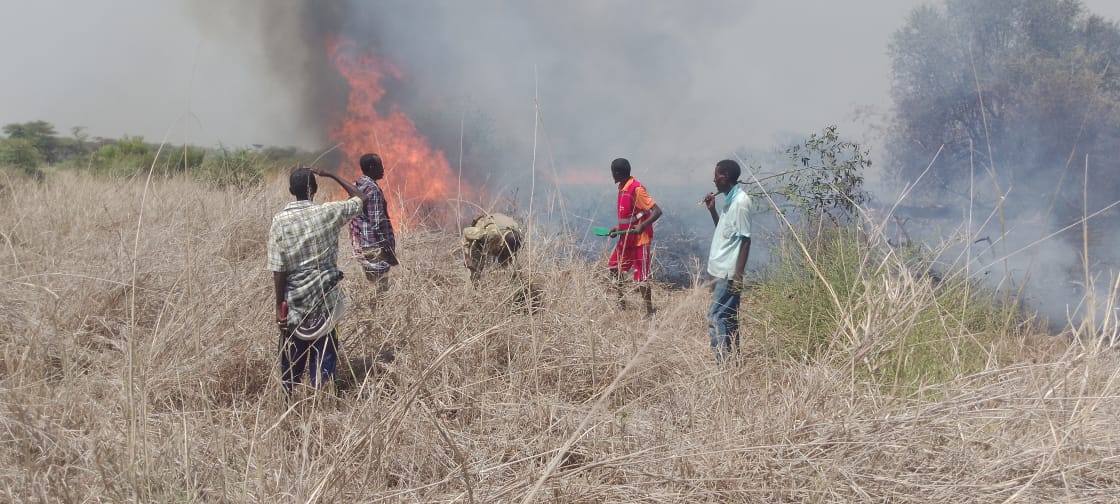 Elders and activists in Isiolo demand swift action as three-day fire ravages grazing fields