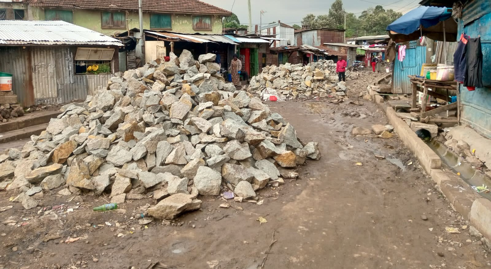 Kitui Village residents urge urgent action as rains delay ongoing road construction - The ongoing road construction in Kitui Village pictured on January 30, 2025. (Photo: Justine Ondieki)