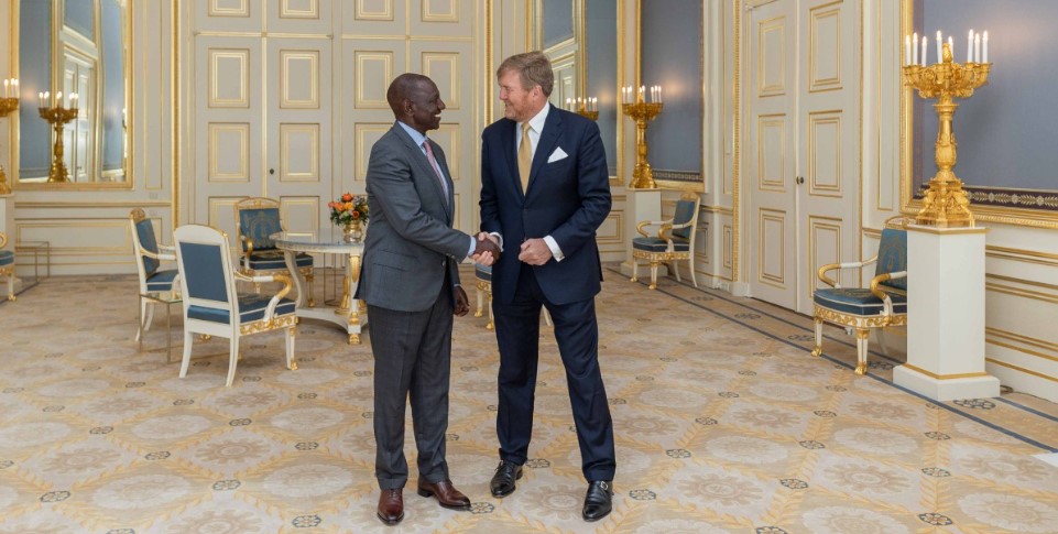 Dutch government confirms receiving over 300 emails from Kenyans opposing planned monarchs' visit - President William Ruto and the King of the Netherlands Willem-Alexander during a meeting in May 2023. (Photo: State House Kenya)