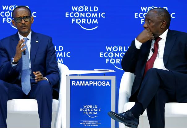 South Africa, Rwanda in efforts to de-escalate tensions days after presidential spat - Rwanda’s President Paul Kagame (left) and South African President Cyril Ramaphosa attend the World Economic Forum annual meeting in Davos, Switzerland, 24 January 2019. (Photo: REUTERS/Arnd Wiegmann)