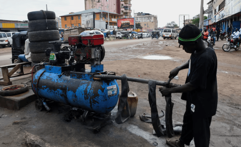 South Sudan imposes curfew after Sudan killings trigger riots - A puncture repair artisan prepares to receive customers along the street following a night of gunfire after security forces moved to arrest the former head of the intelligence service, in Juba, South Sudan November 22, 2024. (REUTERS)