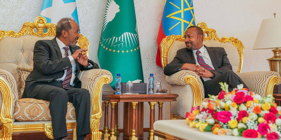 Somalia and Ethiopia end diplomatic rift - Somali President Hassan Sheikh Mohamud and Ethiopian Prime Minister Abiy Ahmed in Addis Ababa on September 28, 2022. (Photo: MFA ETHIOPIA)