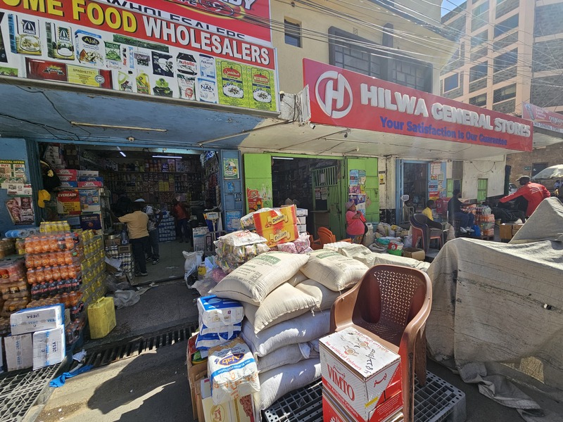 Eastleigh residents begin early Ramadan preparations amid rising food prices - A wholesale shop selling food stuffs. (Abdirahman Khalif)