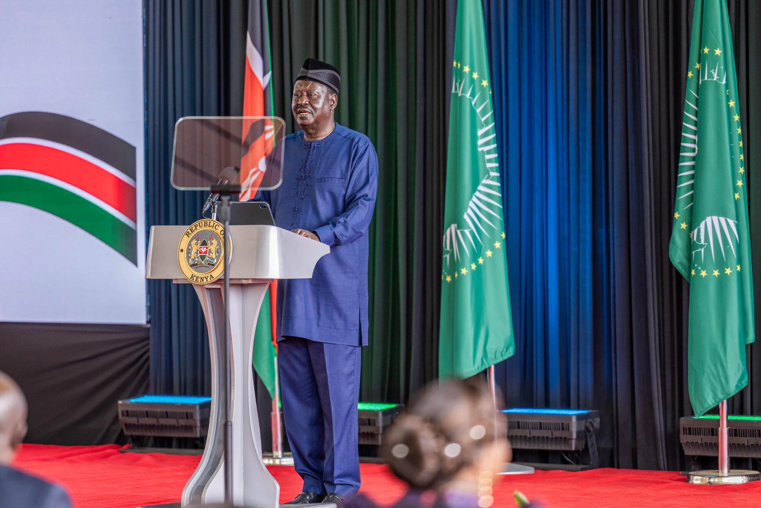 Revealed: Ruto’s government spent over half a billion shillings on Raila’s failed AUC bid - Raila Odinga delivers his speech during the launch of his AUC candidature at State House, Nairobi on August 27, 2024. (Photo: PCS)