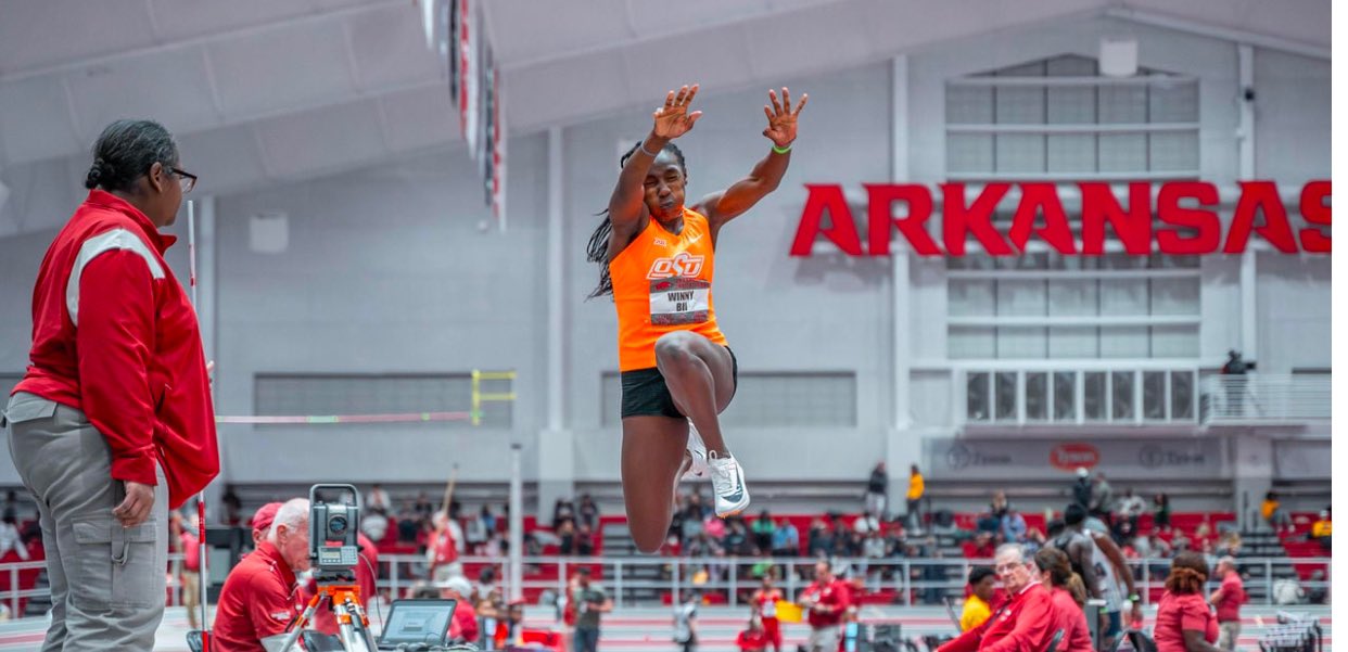 Young Chepng’etich smashes national triple jump record in the USA - Winny Chepng'etich Bii in action at the Arkansas Invitational in the University of Arkansas in Fayetteville in USA on January 12, 2023.  Photo | Oklahoma State Athletics