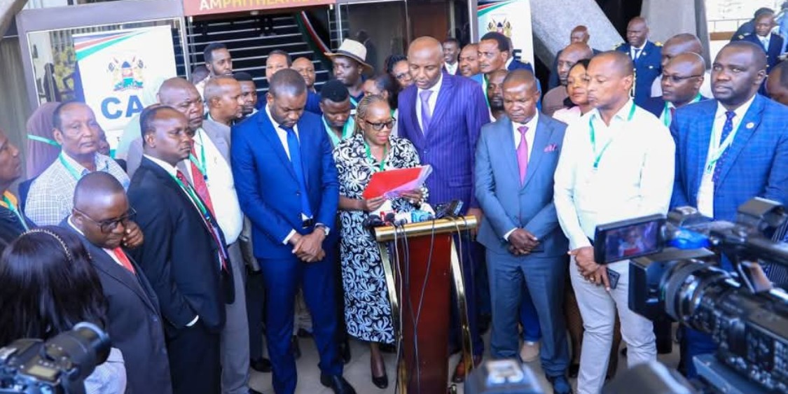 County assemblies say staring at financial crisis after Sh4 billion budget cut - Members of the County Assemblies Forum during a press briefing on February 19, 2025. (Photo: County Assemblies Forum)