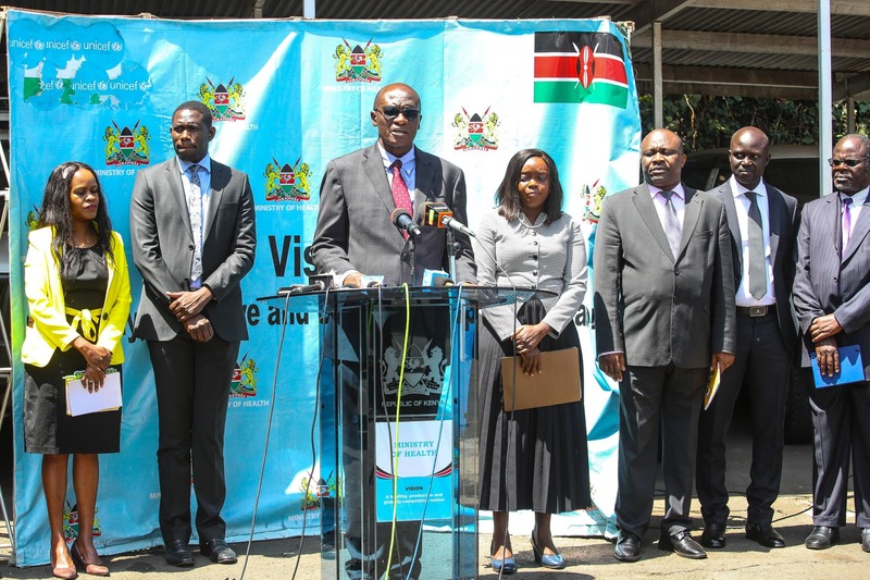 Ministry of Health urges 4.3 million Kenyans to update profiles for SHA registration - Director General for Health Patrick Amoth and other ministry officials addressing the press. (X/Ministry of Health)