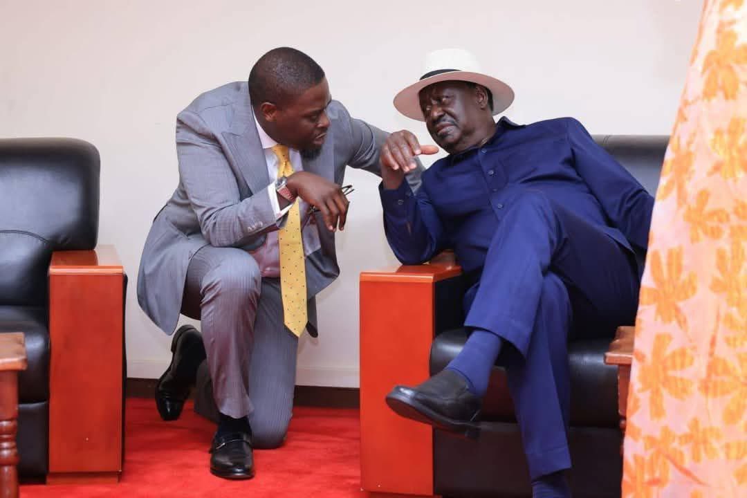 ODM moves to quell tension in party, denies endorsing Sakaja's reelection bid - Nairobi Governor Johnson Sakaja (Left) and African Union Commission Chairperson candidate Raila Odinga at a prayer function at Bomas of Kenya, Nairobi on February 10, 2025. (Photo: X/
Cornelius K. Ronoh)