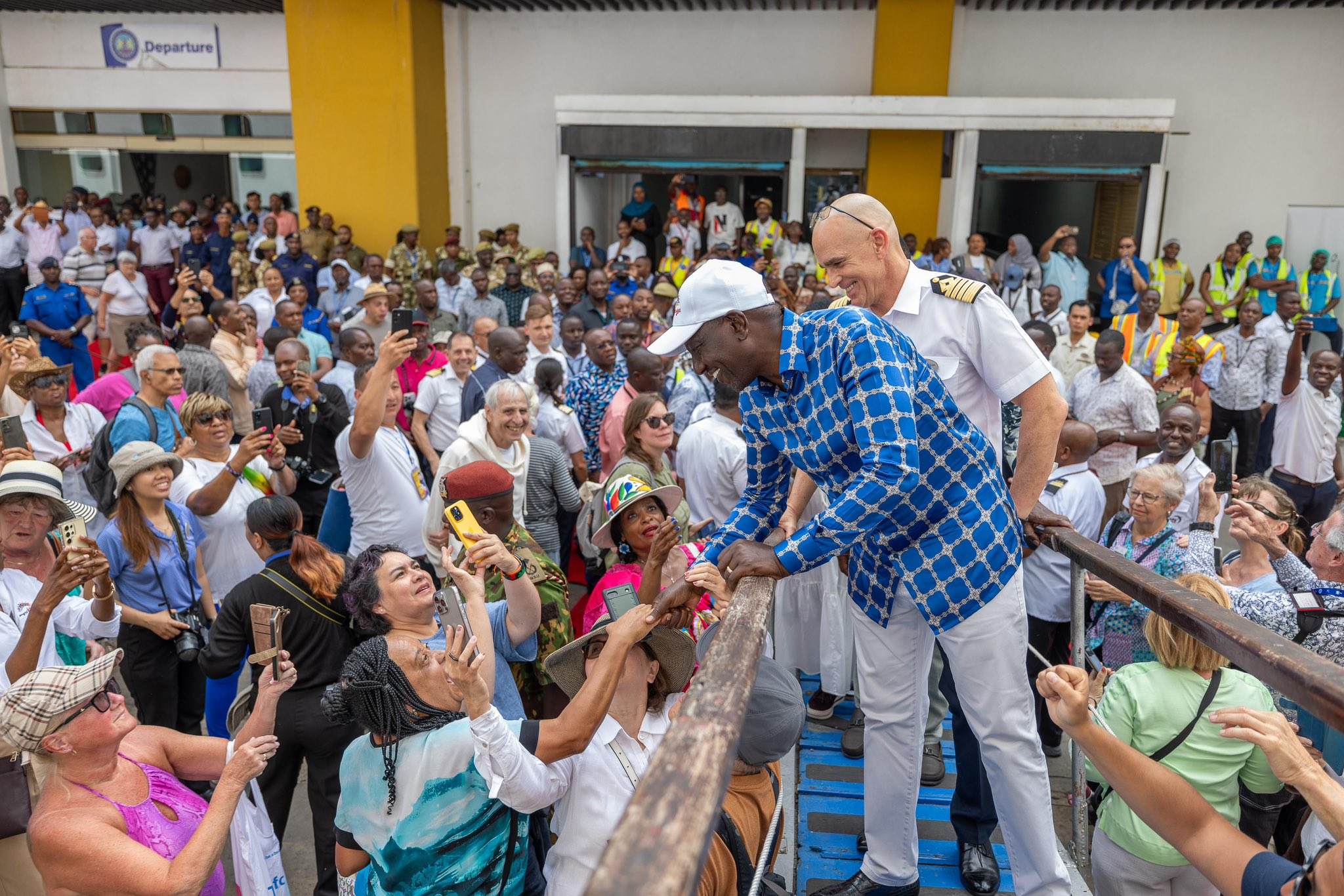 Kenya to revise visa, travel authorisation rules for Mombasa Port arrivals - President William Ruto at the Port of Mombasa when he welcomed and toured the Norwegian Dawn which arrived with 2,200 tourists on February 23, 2025. (Photo: PCS)