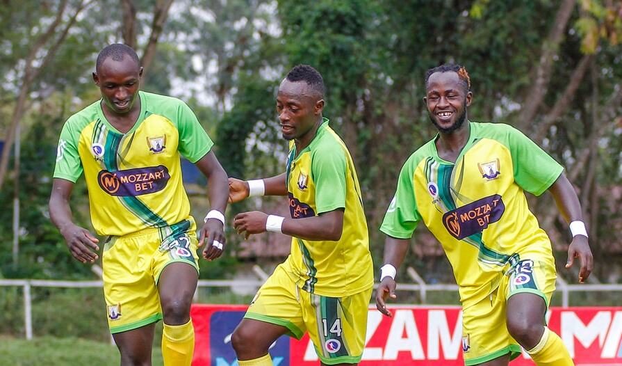 Homeboyz bounce back, Talanta held as Gor Mahia leave it late - Kakamega Homeboyz players celebrate one of the goals (C) Courtesy