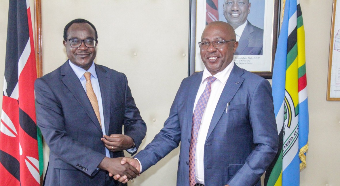 Headteachers urge government to raise school fees citing rising costs, inflation - Kessha Chairman Willie Mwangi Kuria (right) during a meeting with Education CS Julius Migos Ogamba at Jogoo House on October 2, 2024. (Photo: Ministry of Education)