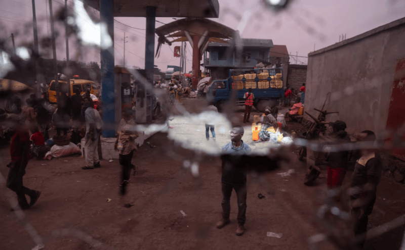 Worst may be coming in eastern DRC conflict, says UN rights head - A man stands in front of a gas station office that was hit by light and heavy weapons during the fighting in the town that led to the fall of Goma to the M23 rebels, eastern Democratic Republic of Congo, February 5, 2025. REUTERS