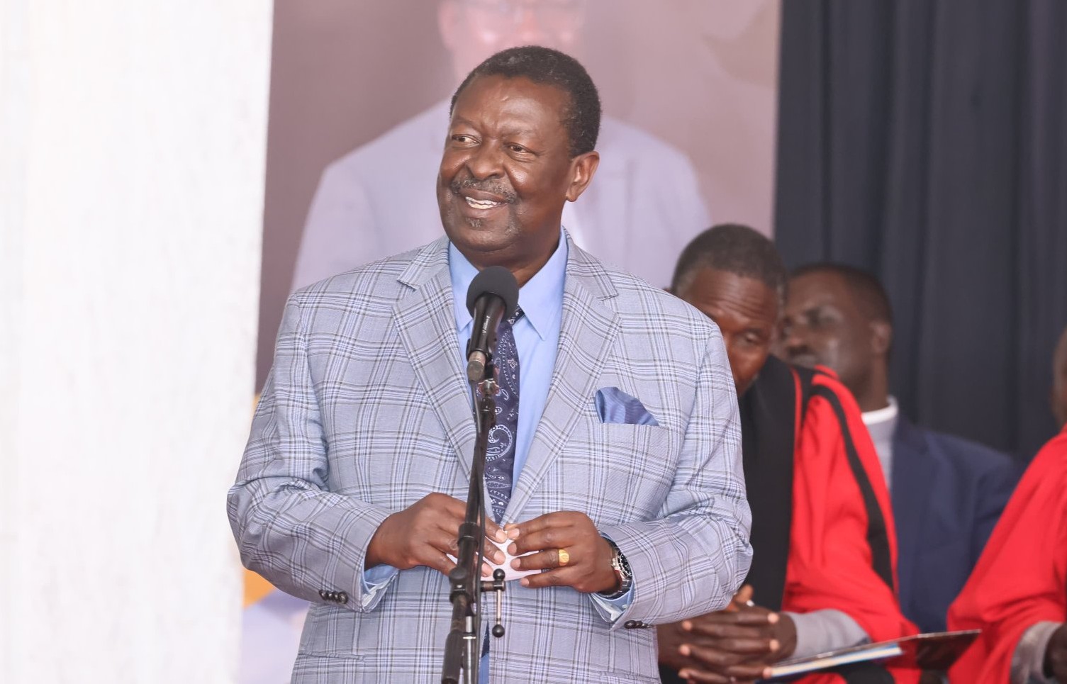 No more health foreign aid: Mudavadi urges Kenyans to finance country's healthcare - Prime Cabinet Secretary Musalia Mudavadi speaks during the funeral service of the late Baringo Senator William Cheptumo in Baringo County on March 1, 2025. (Photo: X/Musalia Mudavadi)