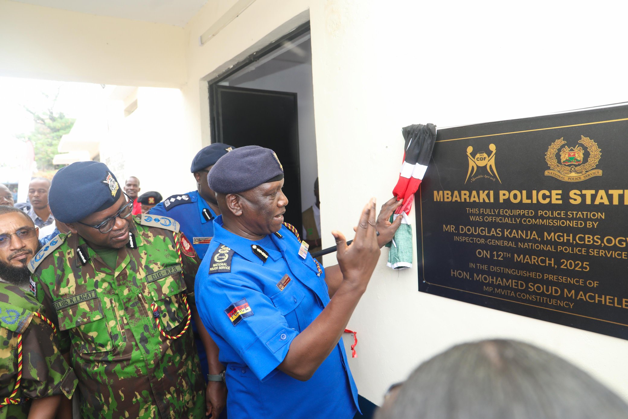 Unauthorised police stations will not be tolerated - IG of Police Kanja - The Inspector General of the National Police Service, Douglas Kanja when he opened the newly built Mbaraki Police Station office block in Mvita Constituency, Mombasa City on March 12, 2025. (Photo: NPS)