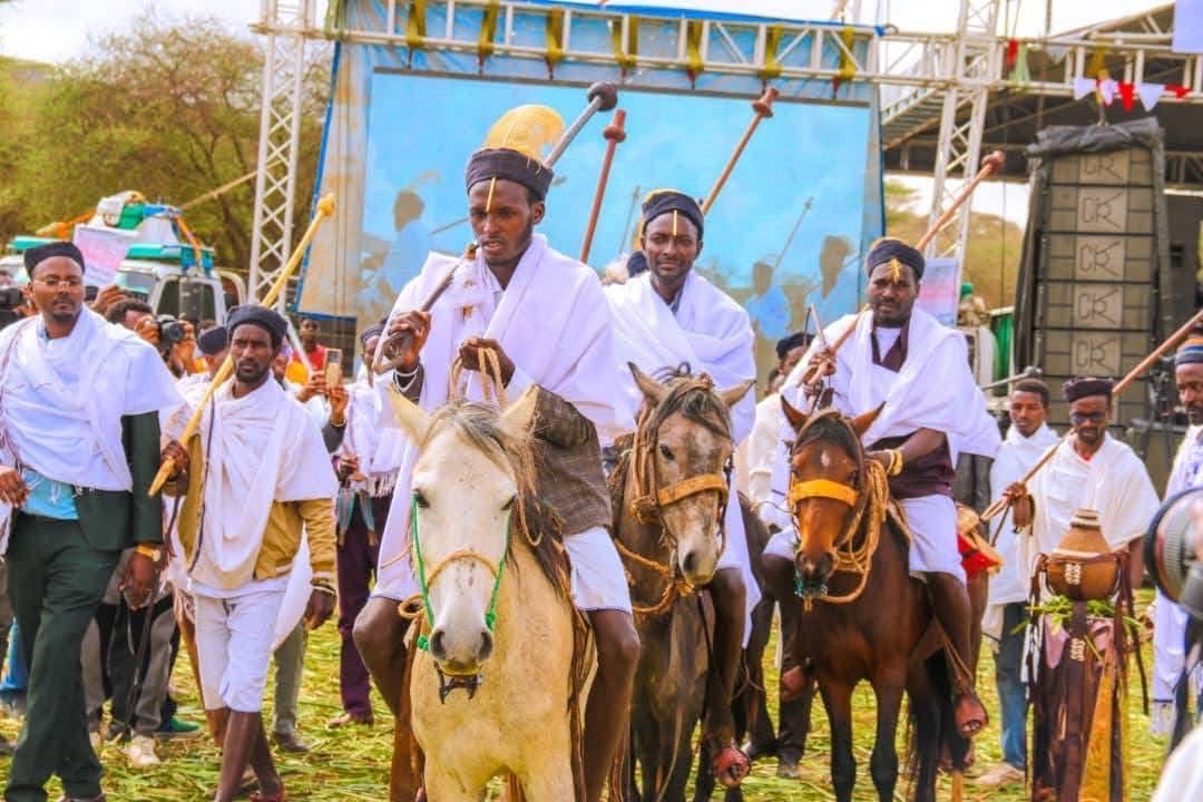 Gadaa system: Centuries-old tradition uniting Borana, Oromo communities in Kenya and Ethiopia - Abba Gadana Guyo Boru and his delegation of Guji members arrive at the ceremony riding on horses on March 9, 2025. (Photo: Issa Hussein)