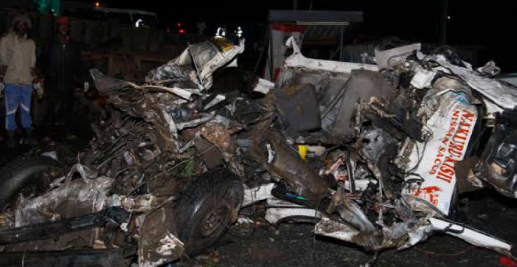 No survivors as 14 killed after truck hits matatu at Nakuru’s Migaa blackspot - The scene of the tragic crash at Migaa involving a matatu and a truck. Fourteen people died in the crash that happened on March 14, 2025. (Photo: X/Eagle News Feed)