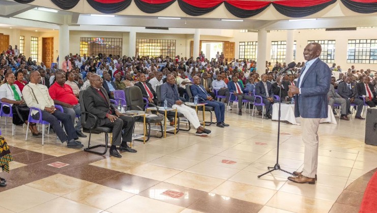 Ruto: They will get mad but I will keep building churches, just like the affordable houses - President William Ruto addressing congregants during a church service at AIC Jericho in Nairobi on March 23, 2025. (Photo: PCS)