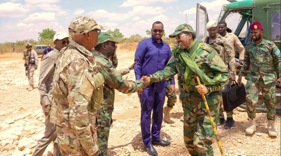 Attack on Somalia president's convoy exposes rising threat of terror in Sahel region - Somalia President Hassan Sheikh Mohamud visits the front-line district of Adan Yabal on March 18, 2025 where there is an ongoing offensive to eradicate terrorists. (Photo: Villa Somalia)