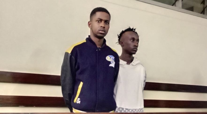 DCI arrests two suspects caught on video robbing people during Ruto's Nairobi tour -  Yahya Abdi Argamso (left) and Musa Kima Haji in the dock at the Makadara Law Courts on March 19, 20205. (Photo: Joseph Ndunda) 