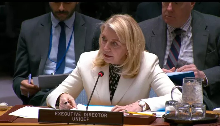 Humanitarian organisations call for urgent interventions in Sudan as crisis deepens - UNICEF Executive Director Catherine Russell speaks at the UN Security Council meeting on Sudan on March 13, 2025. (Photo: UNICEF)