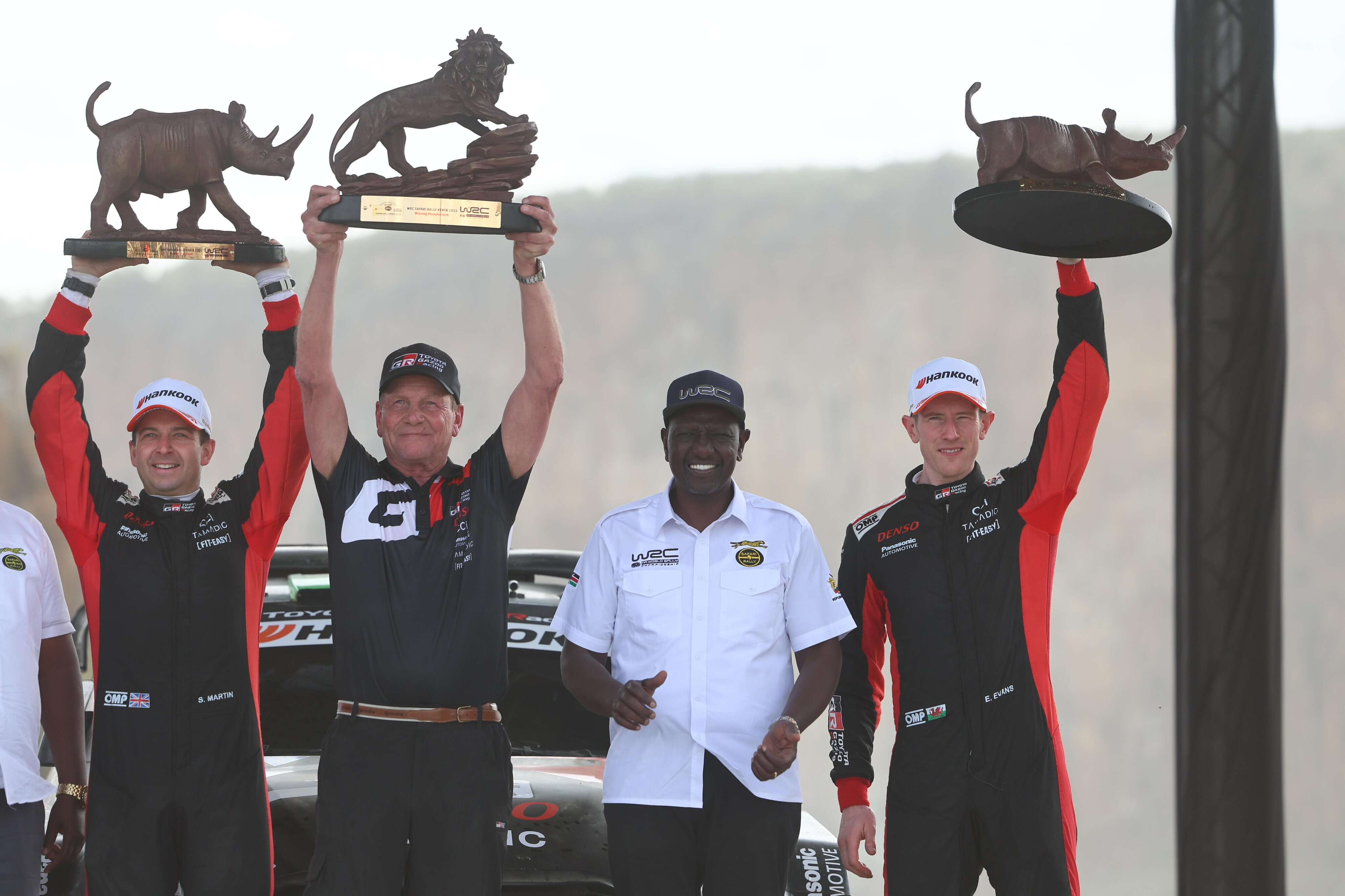 Elfyn Evans claims victory at the 2025 WRC Safari Rally - President William Ruto with Elfyn Evans and his co-driver Scott Martin the winners of the 2025 edition of the World Rally Championship, Safari Rally.(Photo.WRC)