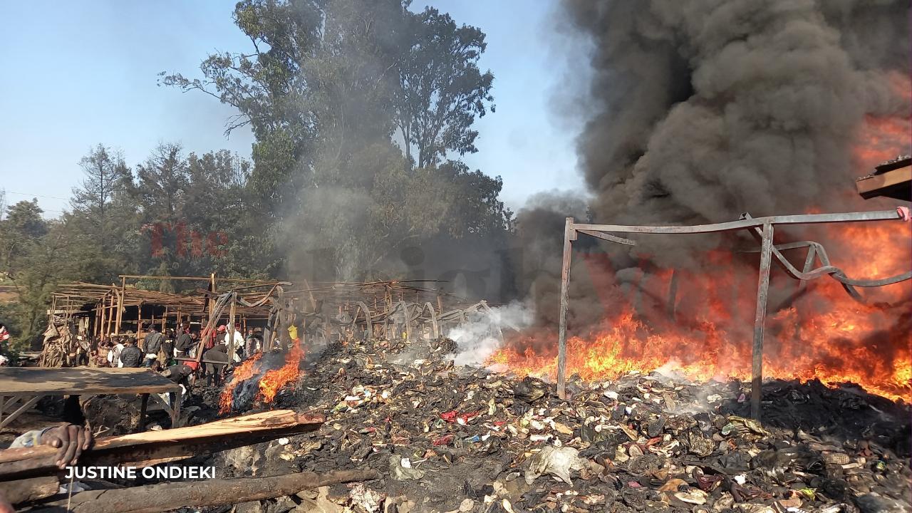 Fire razes section of Gikomba Market