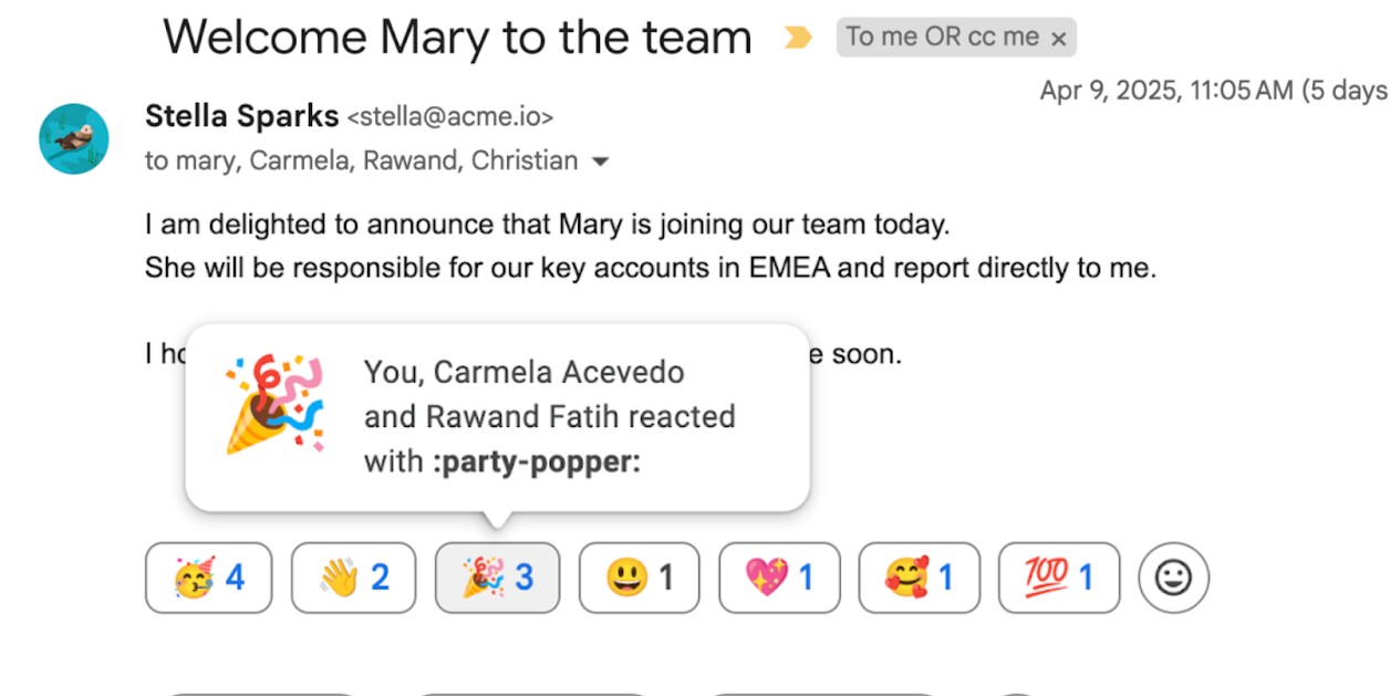 Gmail adds emoji reactions for quick, expressive email replies