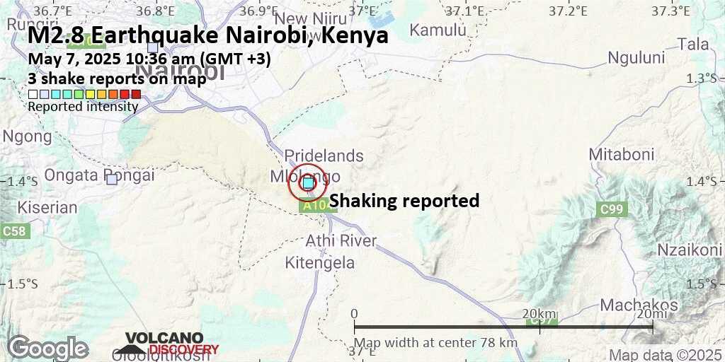 Earth tremor reported in Nairobi and surrounding areas