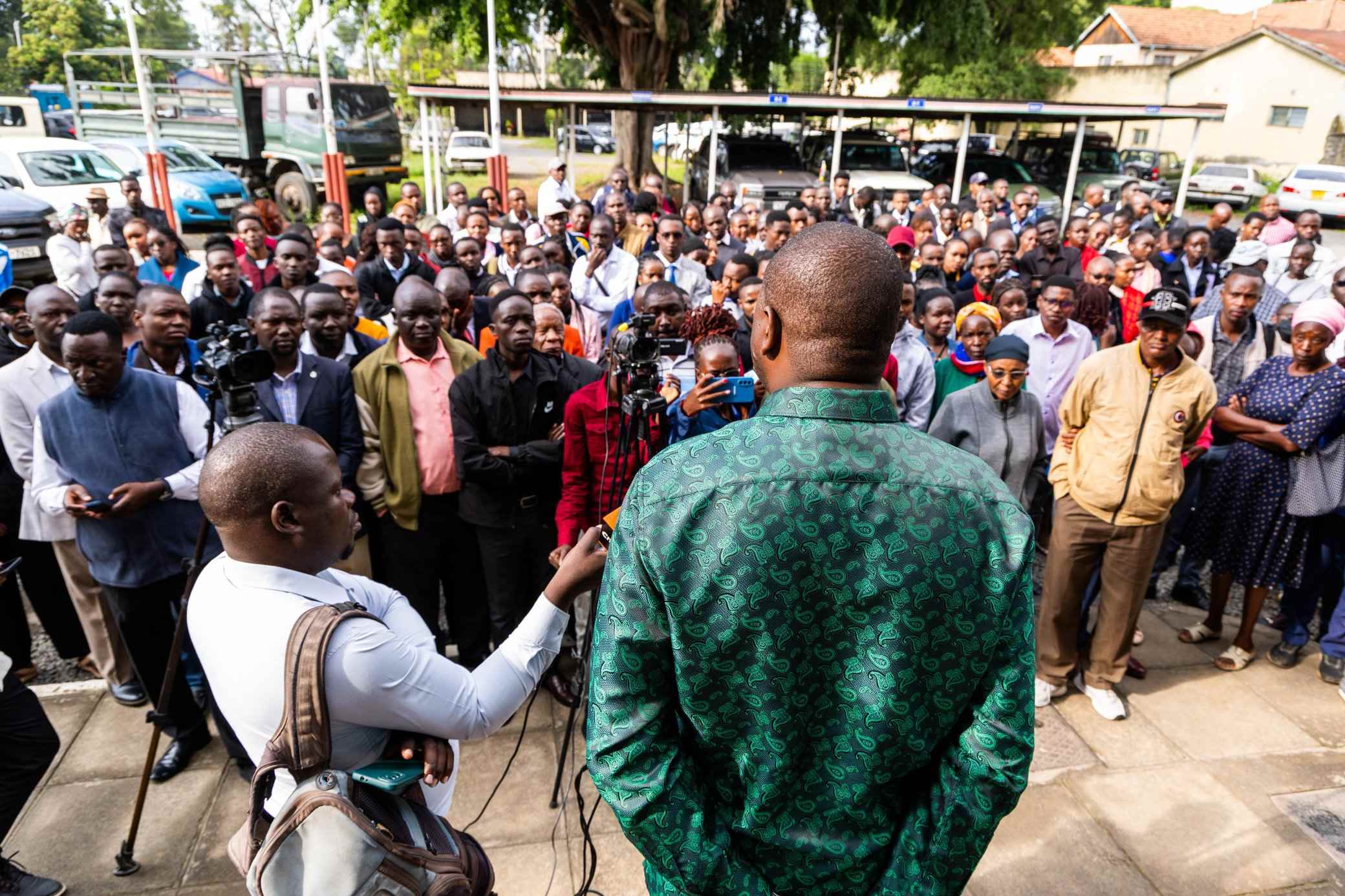 CS Geoffrey Ruku makes impromptu visit to Rift Valley Regional Offices, locks out hundreds of staff