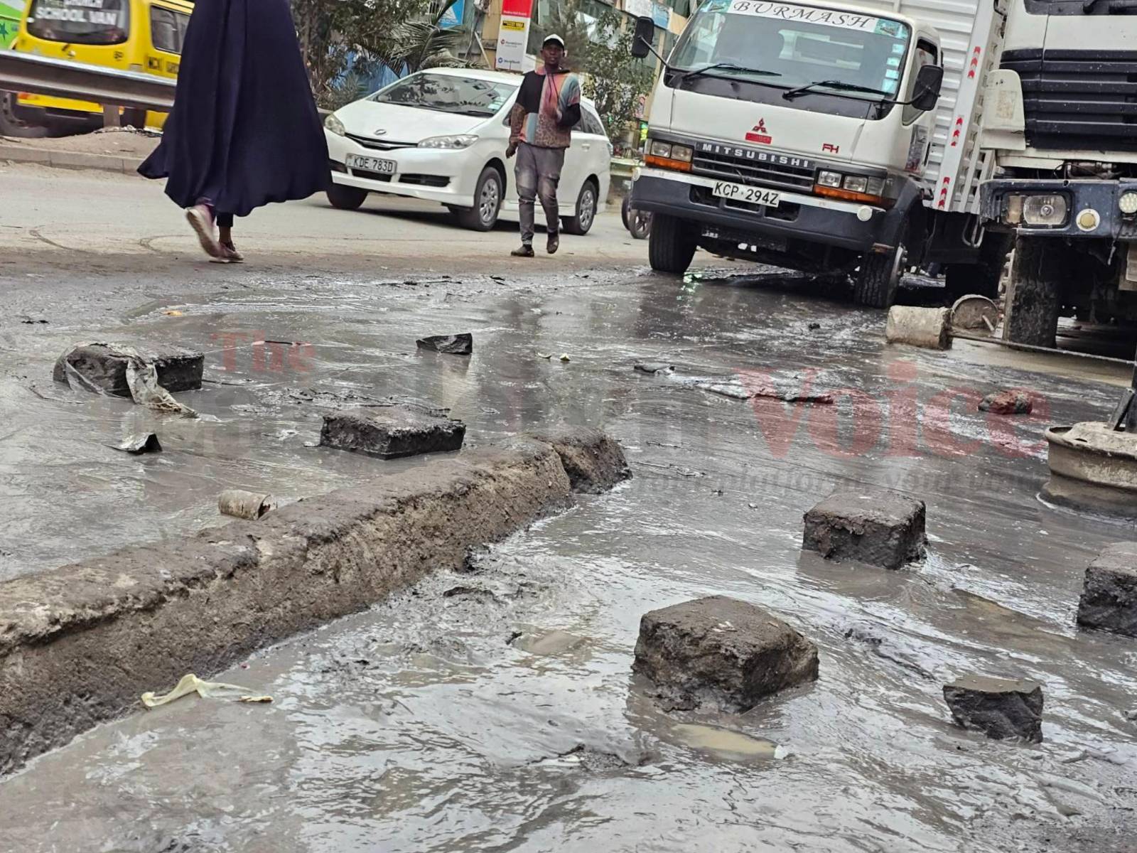 Residents demand action as borehole drilling company renders Yusuf Haji Avenue impassable