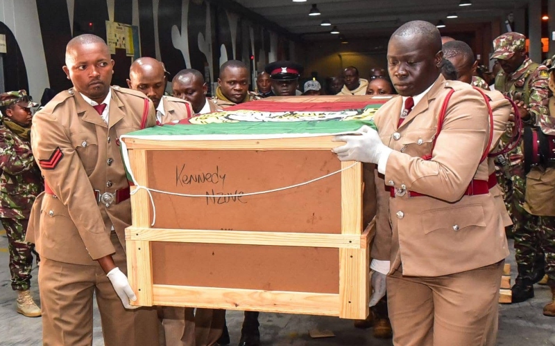 Corporal Kennedy Mutuku Nzuve’s body arrives in Kenya from Haiti