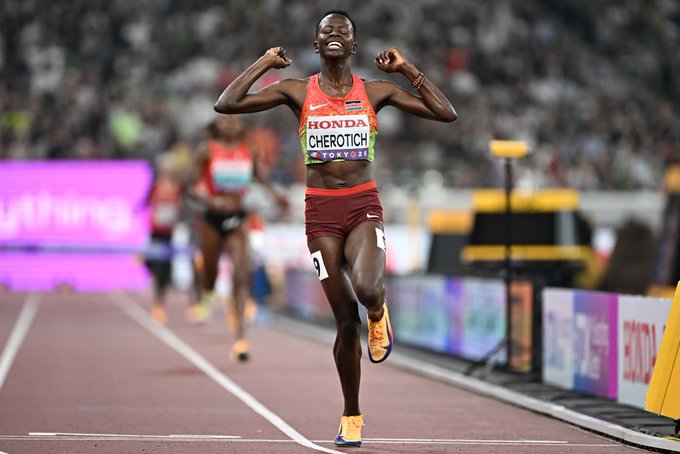 Faith Cherotich smashes championship record to win women's 3,000m steeplechase gold at 2025 Tokyo World Championships