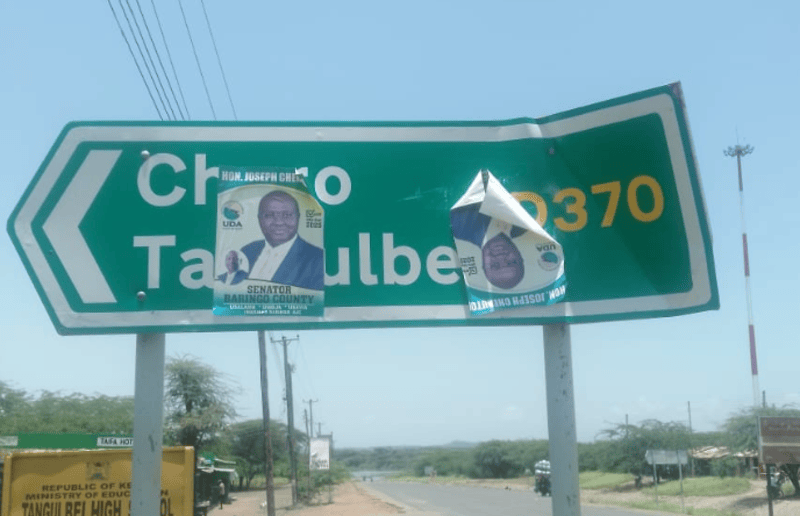 KeNHA warns politicians against placing campaign posters on road signs, say offenders face Sh85,000 fine