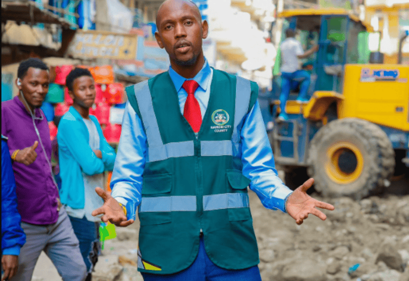 Nairobi Chief Officer Geoffrey Mosiria leads crackdown on illegal dumping, hawkers in Eastleigh