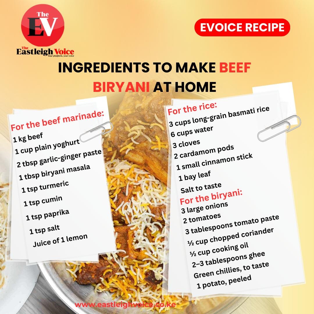 Beef biryani ingredients