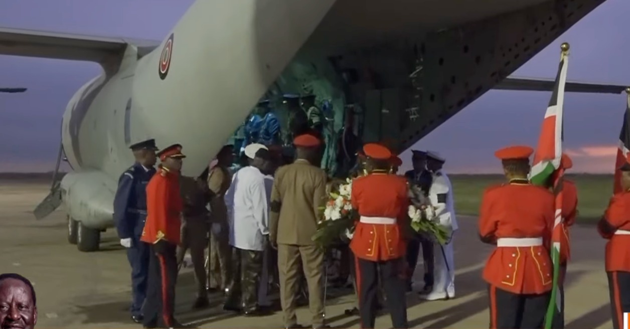 Raila Odinga’s last journey as body airlifted to Kisumu aboard military aircraft for final send-off