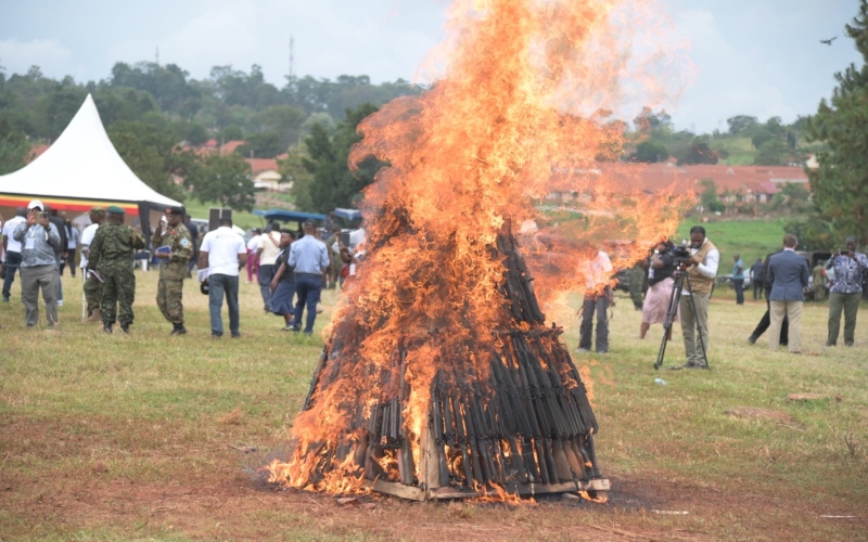 Uganda, AU destroy illicit firearms to curb proliferation of small weapons