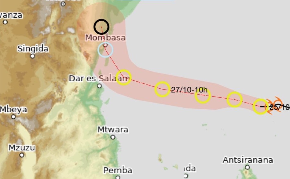 Weatherman warns of heavy rains, as Cyclone Chenge approaches Kenyan coastline