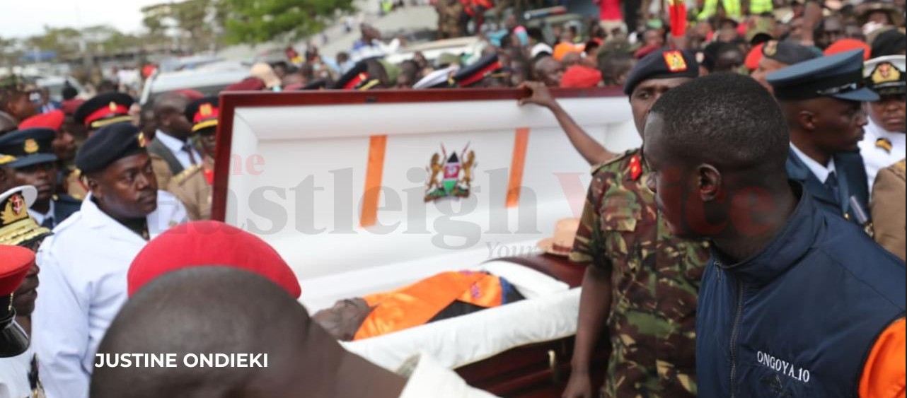 Thousands of Kenyans unite in grief at Kasarani Stadium duing public viewing of Raila Odinga